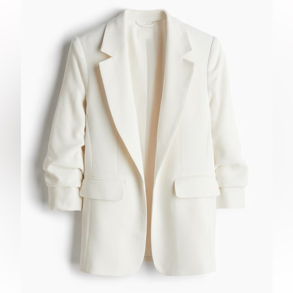 H&M gathered sleeve blazer jacket